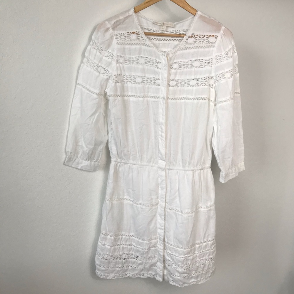 Boston Proper White Lace Dress - Picture 2 of 4